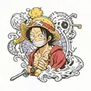 one piece anime tattoo design idea