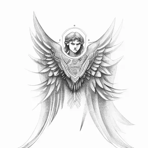 greek god with wings tattoo design idea