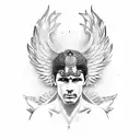 greek god with wings tattoo design idea