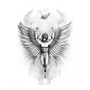 greek god with wings tattoo design idea