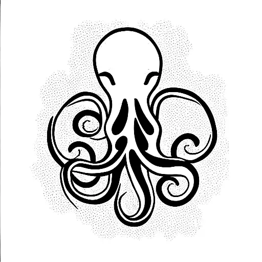 Octopus Line Art - Minimalist
