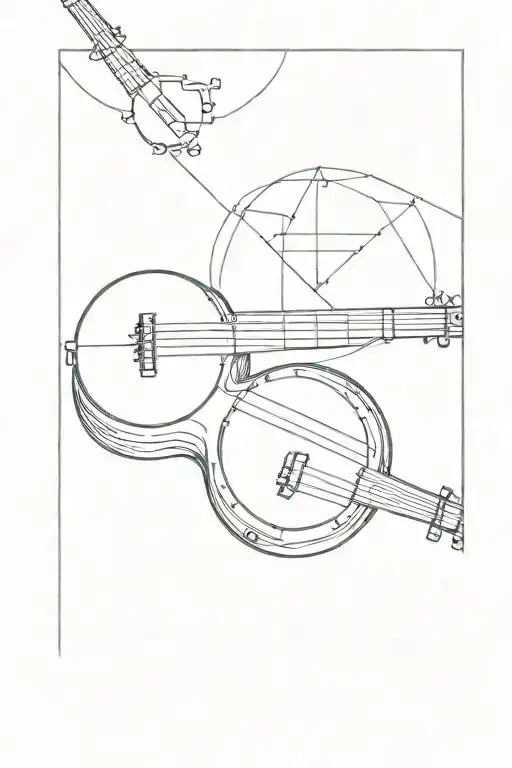 geometrical banjo outline tattoo design tattoo design idea