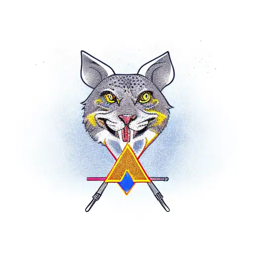 Cross arrow animal tattoo design idea