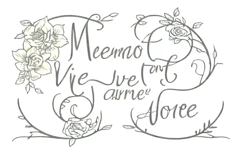 Memento Vivere & Amor Fati written tattoo design idea