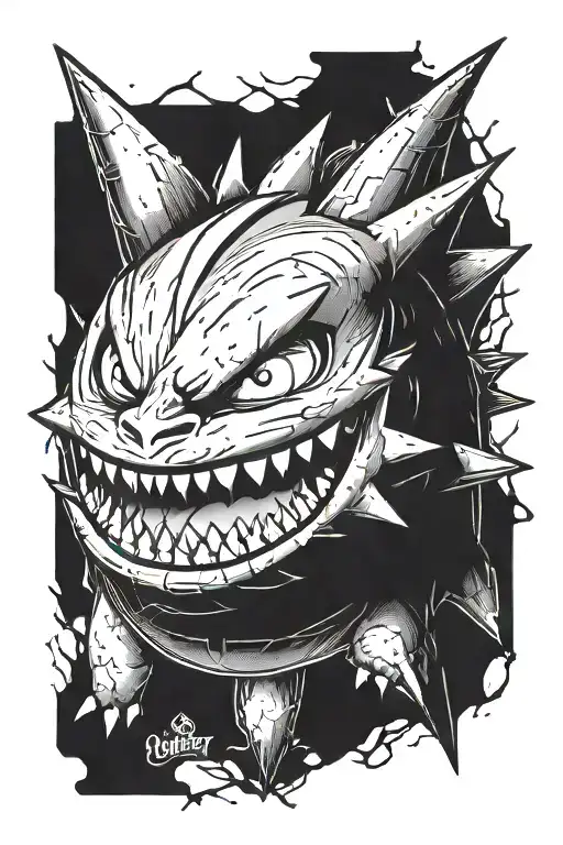 gengar pokemon dark tattoo design idea