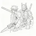 denji and makima chainsaw man tattoo design idea