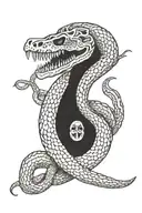 snake with skeleton showing tattoo design idea