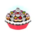 cupcakes, skulls tattoo design idea
