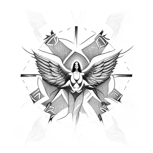 Cristo angels tattoo design idea