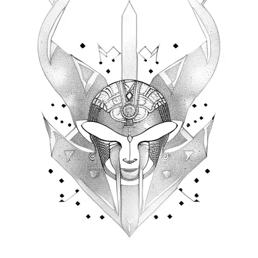 merge Egyptian and nordic symbols in a black and gold tattoo  tattoo design idea