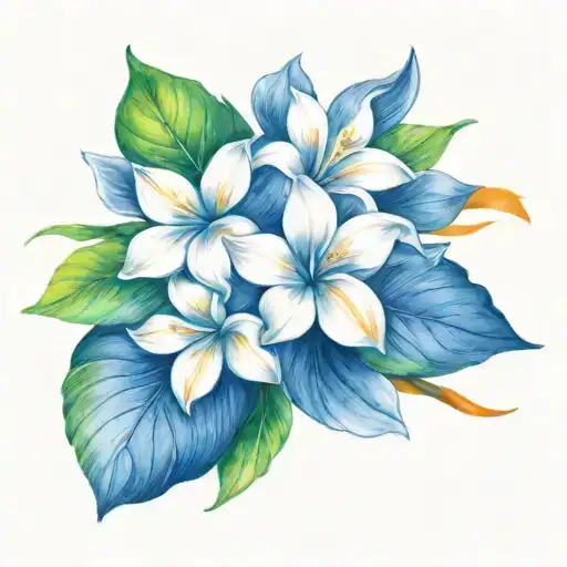 philippine flag sampaguita flower intertwined tattoo design idea