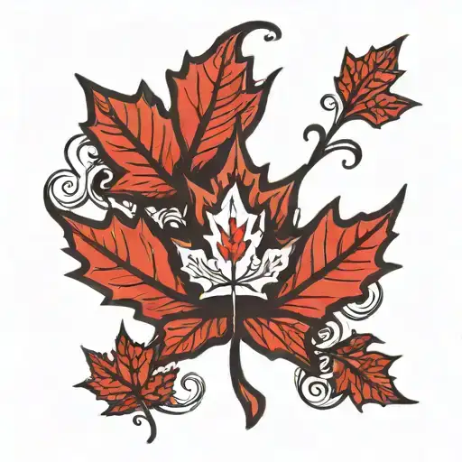Maple Leaf canada flag tattoo design idea