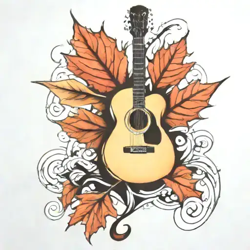 Maple Leaf and guitar tattoo design idea