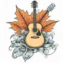 Maple Leaf and guitar tattoo design idea