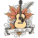 Maple Leaf and guitar tattoo design idea