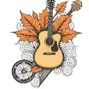 Maple Leaf and guitar tattoo design idea