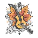 Maple Leaf and guitar tattoo design idea