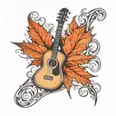Maple Leaf and guitar tattoo design idea