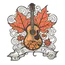 Maple Leaf and guitar tattoo design idea
