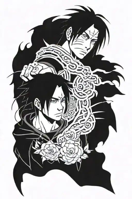 Itachi and Sasuke Uchiha tattoo design idea