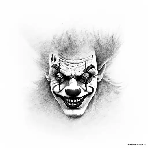 killer clown tattoo design idea