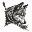 wolf and arrow tattoo design idea
