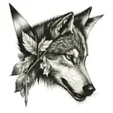 wolf and arrow tattoo design idea