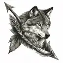 wolf and arrow tattoo design idea