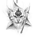 A tattoo inspired by the Creation of Adam painting, incorporating swords tattoo design idea