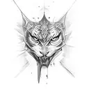 A tattoo inspired by the Creation of Adam painting, incorporating swords tattoo design idea