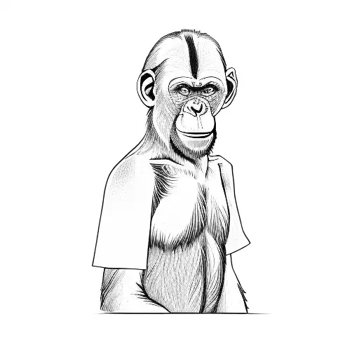 a chimpanzee tattoo design idea