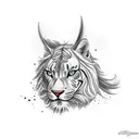 a sport car with animal head tattoo design idea