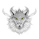 a sport car with animal head tattoo design idea
