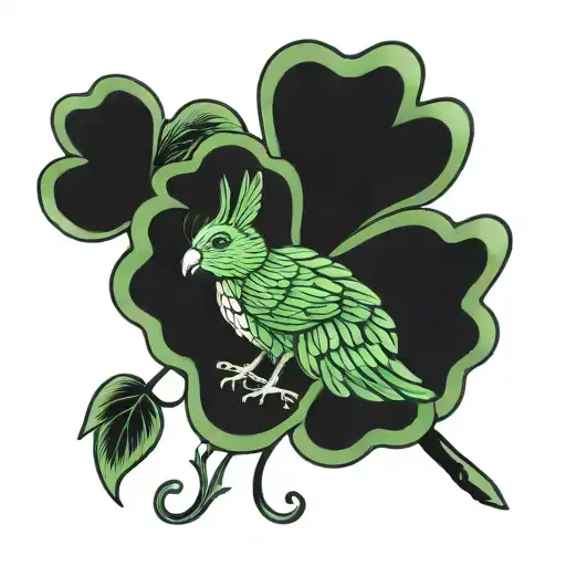 3 leaf clover lark tattoo design idea