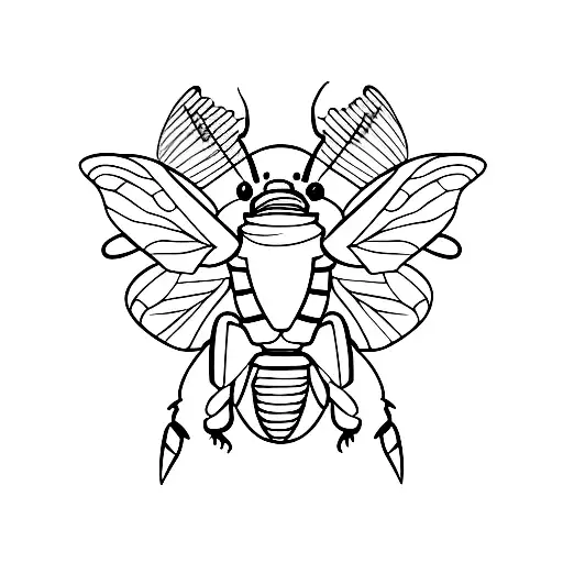 Minimalist "Carpenter Bee" Tattoo Idea BlackInk AI