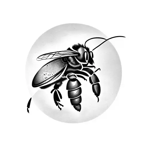 Blackwork "Carpenter Bee" Tattoo Idea BlackInk AI