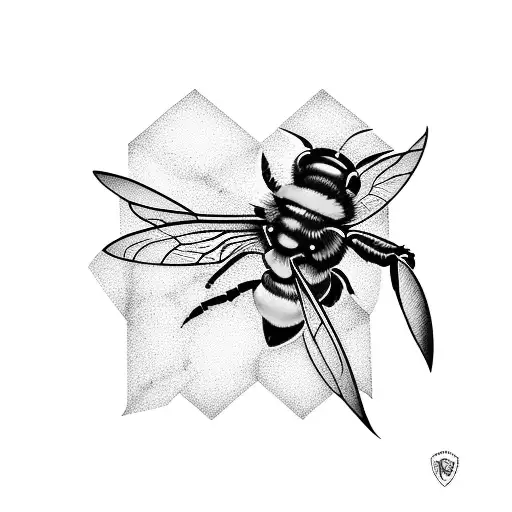 Blackwork "Carpenter Bee" Tattoo Idea BlackInk AI