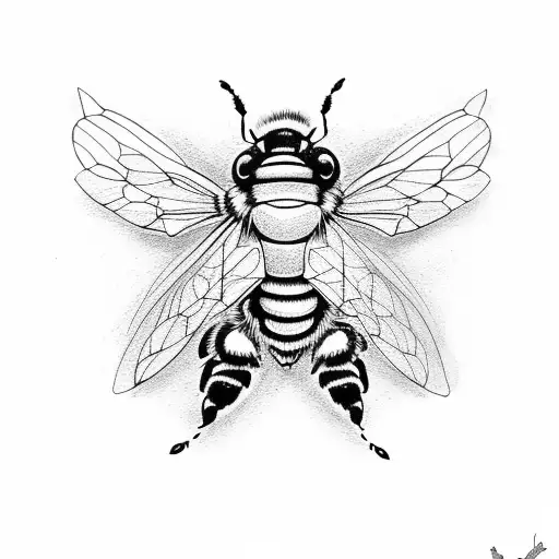 Dotwork "Carpenter Bee" Tattoo Idea BlackInk AI