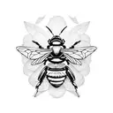 carpenter bee techno tattoo design idea