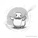 psyduck tattoo design idea
