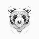 bear vs bull tattoo design idea