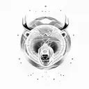bear vs bull tattoo design idea