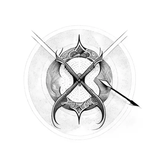  Karma and bow arrow tattoo design idea