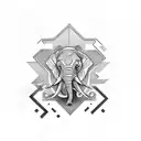 4 chevrons with an elephant tattoo design idea
