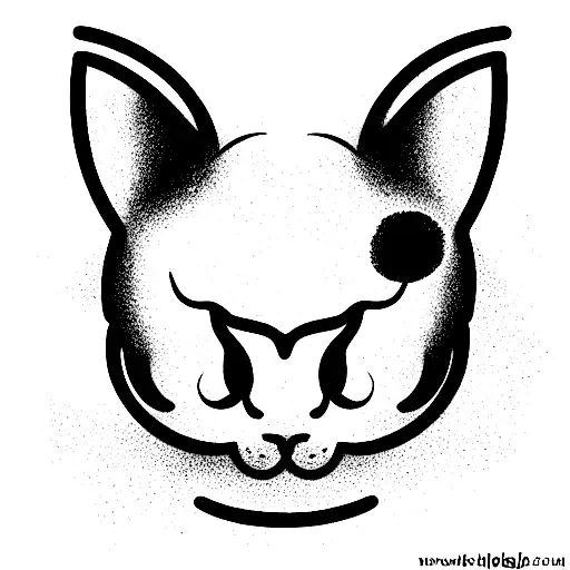 A Chinese good fortune kitty. That it be white fur, and on the forehead have a spot that looks like a third eye. tattoo design idea