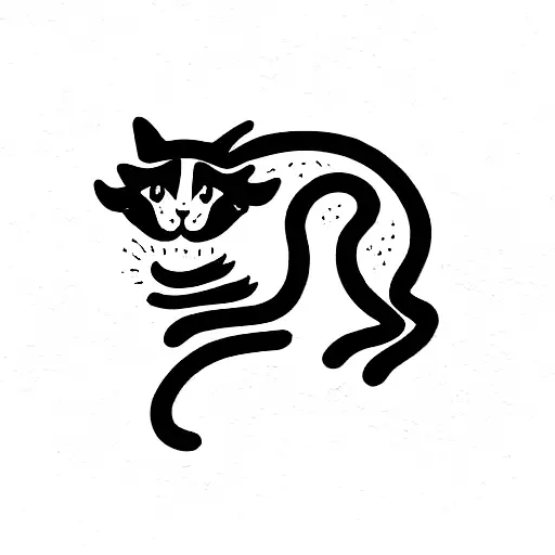 A Chinese good fortune kitty.  tattoo design idea