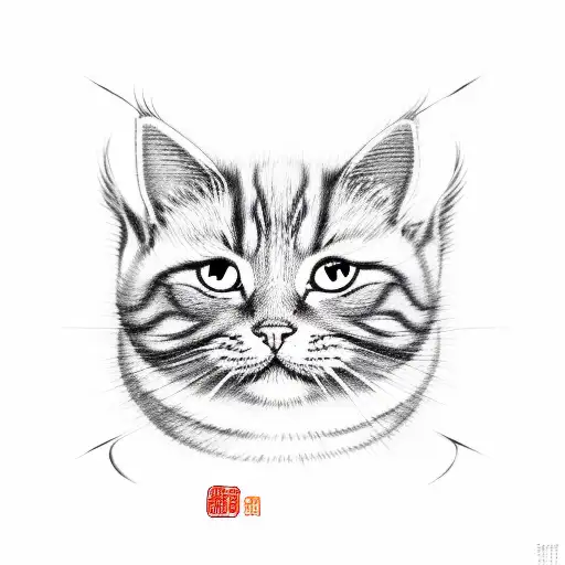 A Chinese good fortune kitty.  tattoo design idea