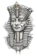 king tut broken face tattoo tattoo design idea
