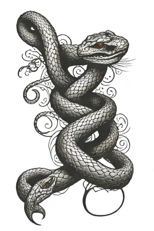 Detailed Gothic Snake wrapping around arm tattoo tattoo design idea