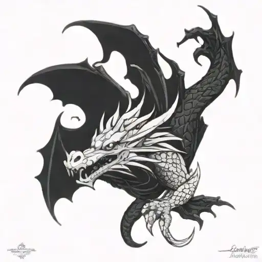 Detailed Gothic Dragon Wrapping Around Arm Tattoo tattoo design idea